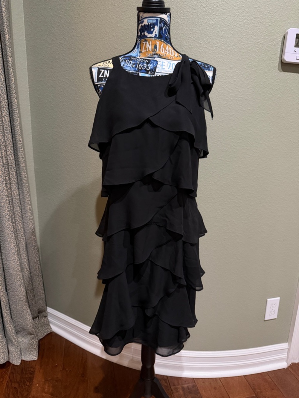 White House Black Market Black Ruffle Dress